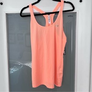 Under Armour Fitted Heat Gear Orange Tank Top Size L